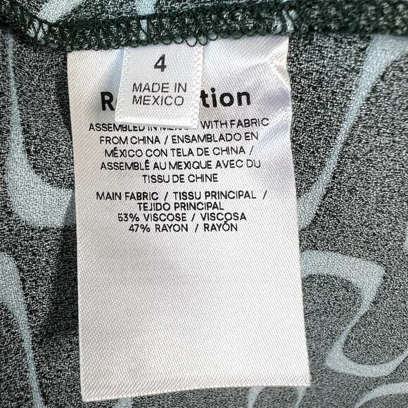 Reformation Hilda Midi Dress Venture Print Green Blue Retro Square Neck US 4 - Picture 3 of 9